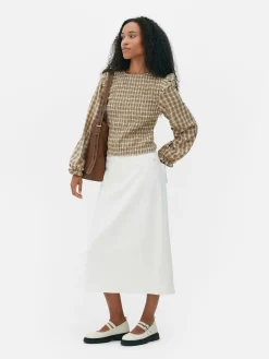 MULHER Primark Camisas E Blusas^Blusa Manga Comprida Xadrez Franzida