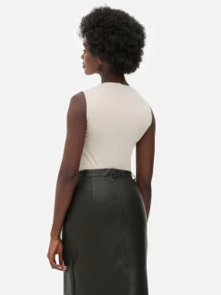 MULHER Primark Tops E T-Shirts^Body S/ Mangas Gola Subida