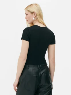 MULHER Primark Tops E T-Shirts^Body T-shirt Canelado S/ Costuras