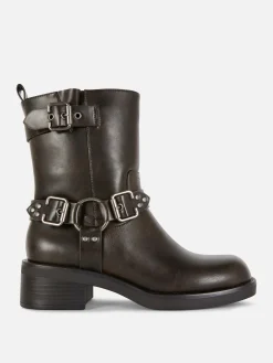 MULHER Primark Botas^Botas Estilo Motard Imitação Pele