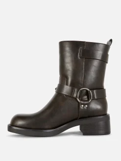 MULHER Primark Botas^Botas Estilo Motard Imitação Pele