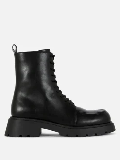 MULHER Primark Botas^Botins Atacadores Rebordo