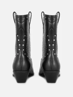 MULHER Primark Botas^Botins Estilo Vcowboy Tachas