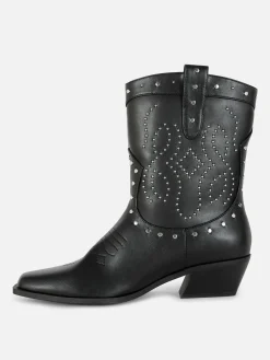 MULHER Primark Botas^Botins Estilo Vcowboy Tachas