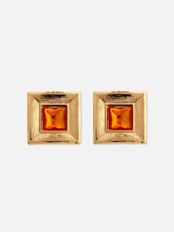 MULHER Primark Bijutaria^Brincos Quadrados Imitação Pedras Preciosas Rita Ora