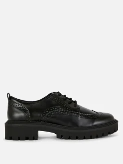 MULHER Primark Sapatos Rasos^Brogues Atacadores Sola Grossa