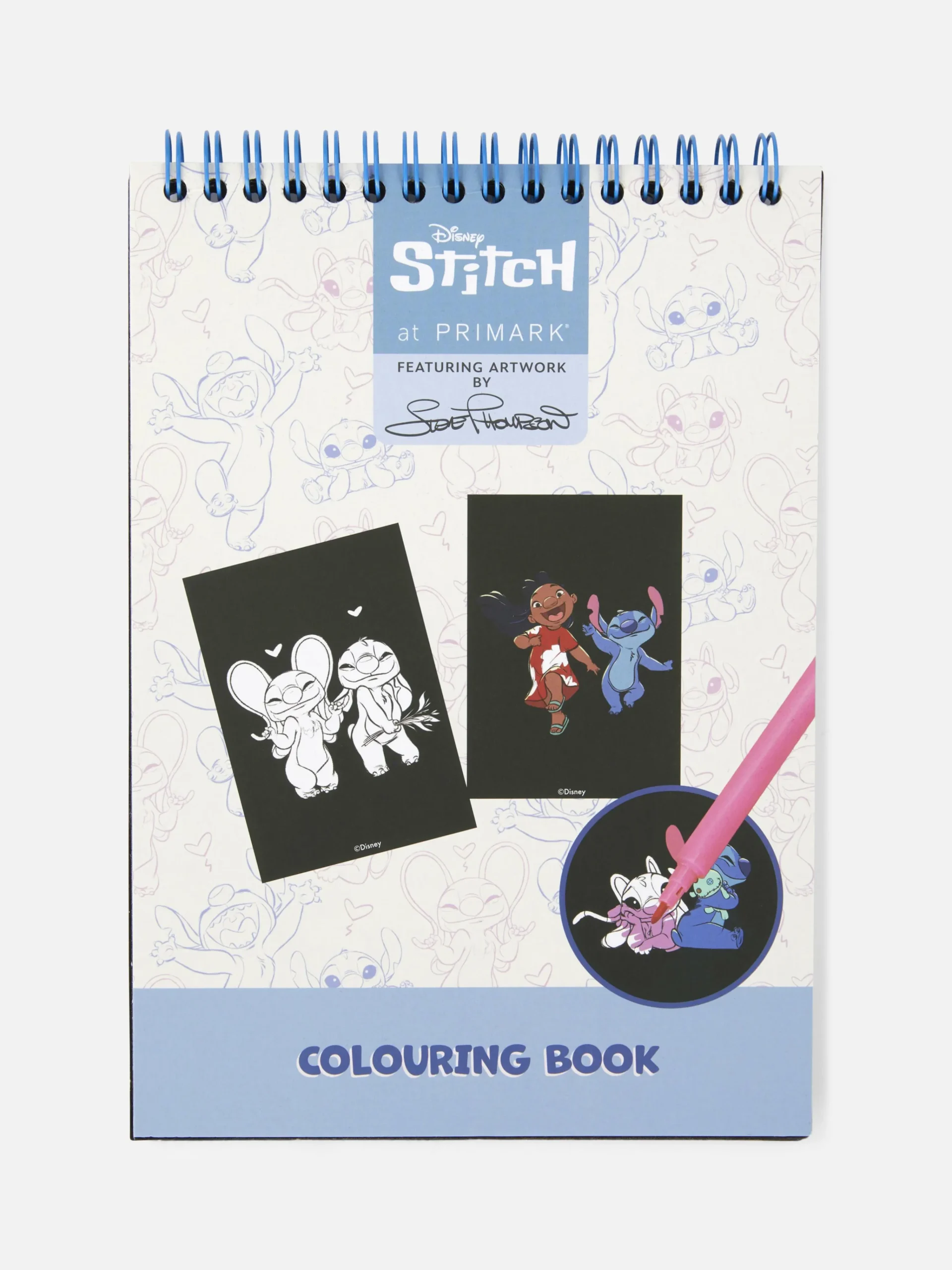Primark Trabalhos Manuais^Caderno Colorir Veludo Disney Stitch