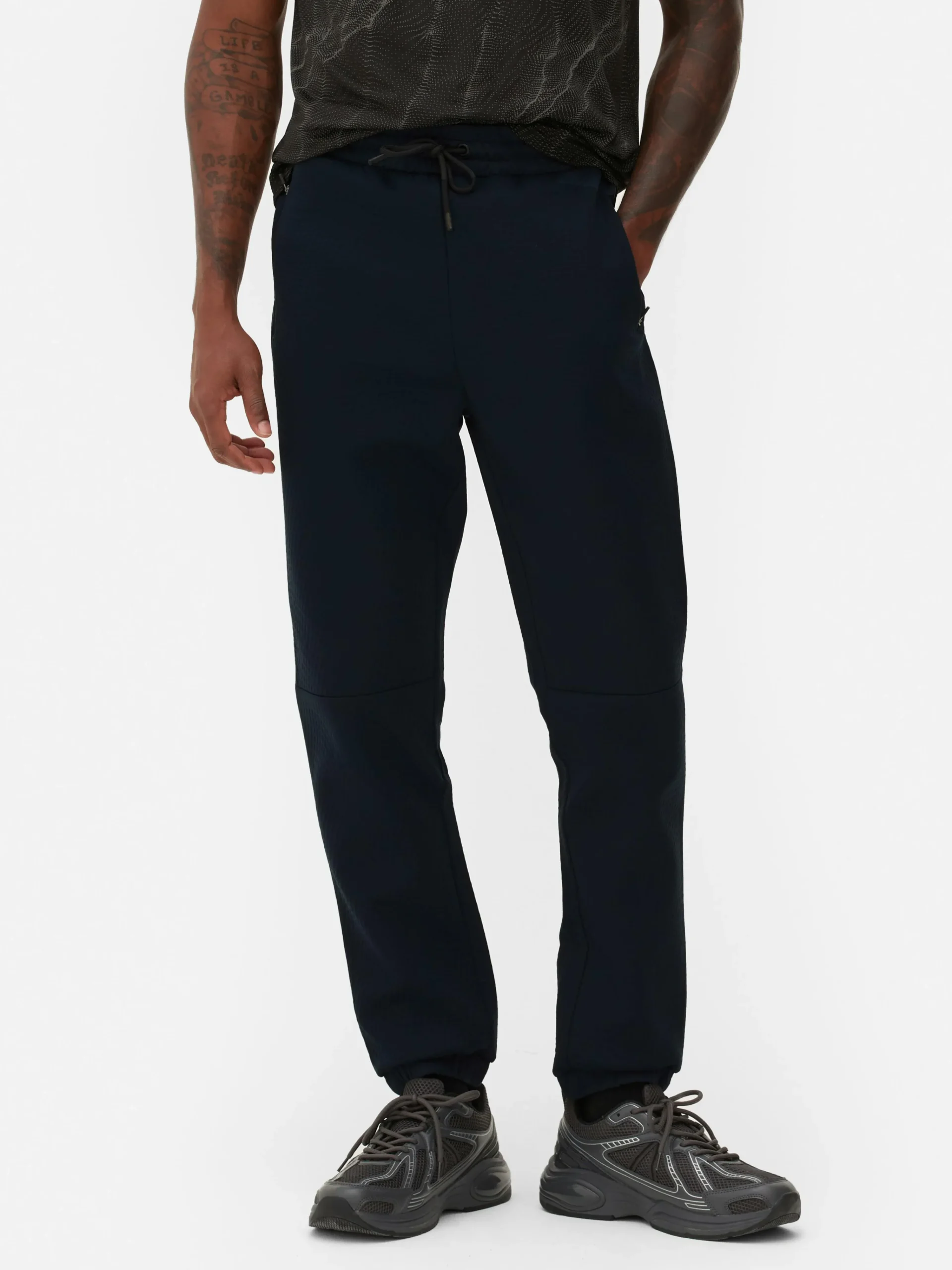 Primark Roupa De Desporto|Calças De Treino^Calças Treino Texturadas Cintura Elástica