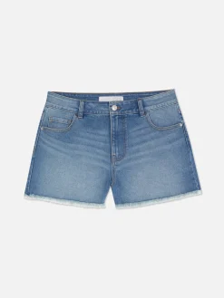 MULHER Primark Calções^Calções Ganga Desgastados