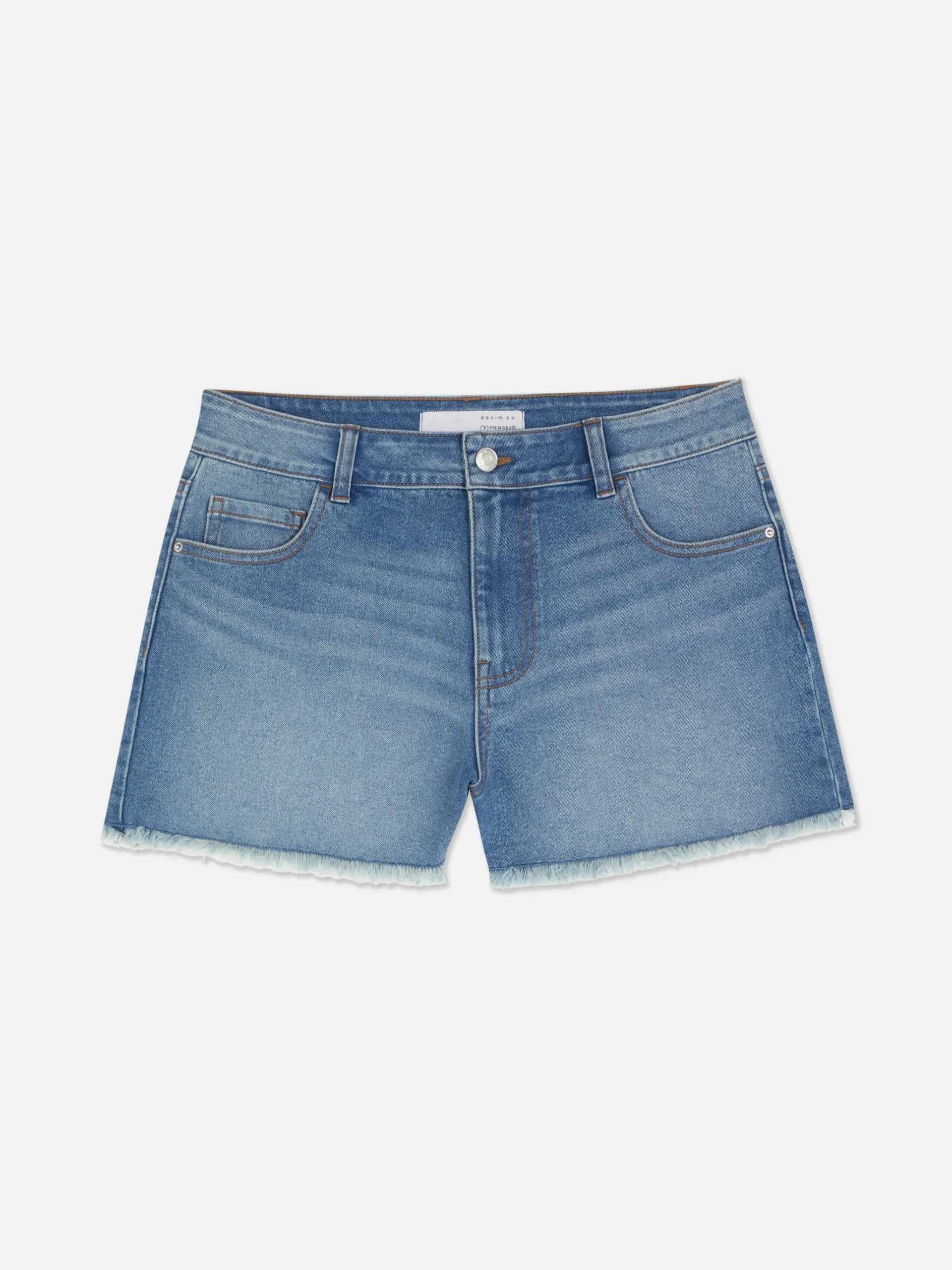 MULHER Primark Calções^Calções Ganga Desgastados