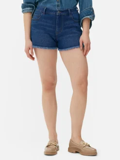 MULHER Primark Calções^Calções Ganga Desgastados