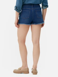 MULHER Primark Calções^Calções Ganga Desgastados