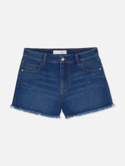 MULHER Primark Calções^Calções Ganga Desgastados