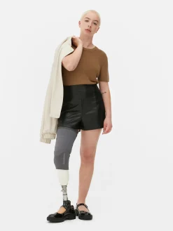 MULHER Primark Calções^Calções Imitação Pele