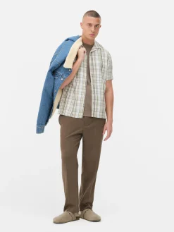 Primark Camisas^Camisa Manga Curta Xadrez Texturada