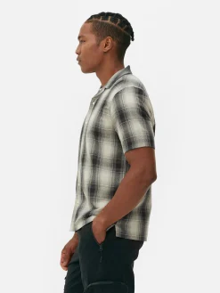 Primark Camisas^Camisa Manga Curta Xadrez Texturada