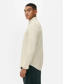 Primark Camisas^Camisa Sarja Algodão Manga Comprida