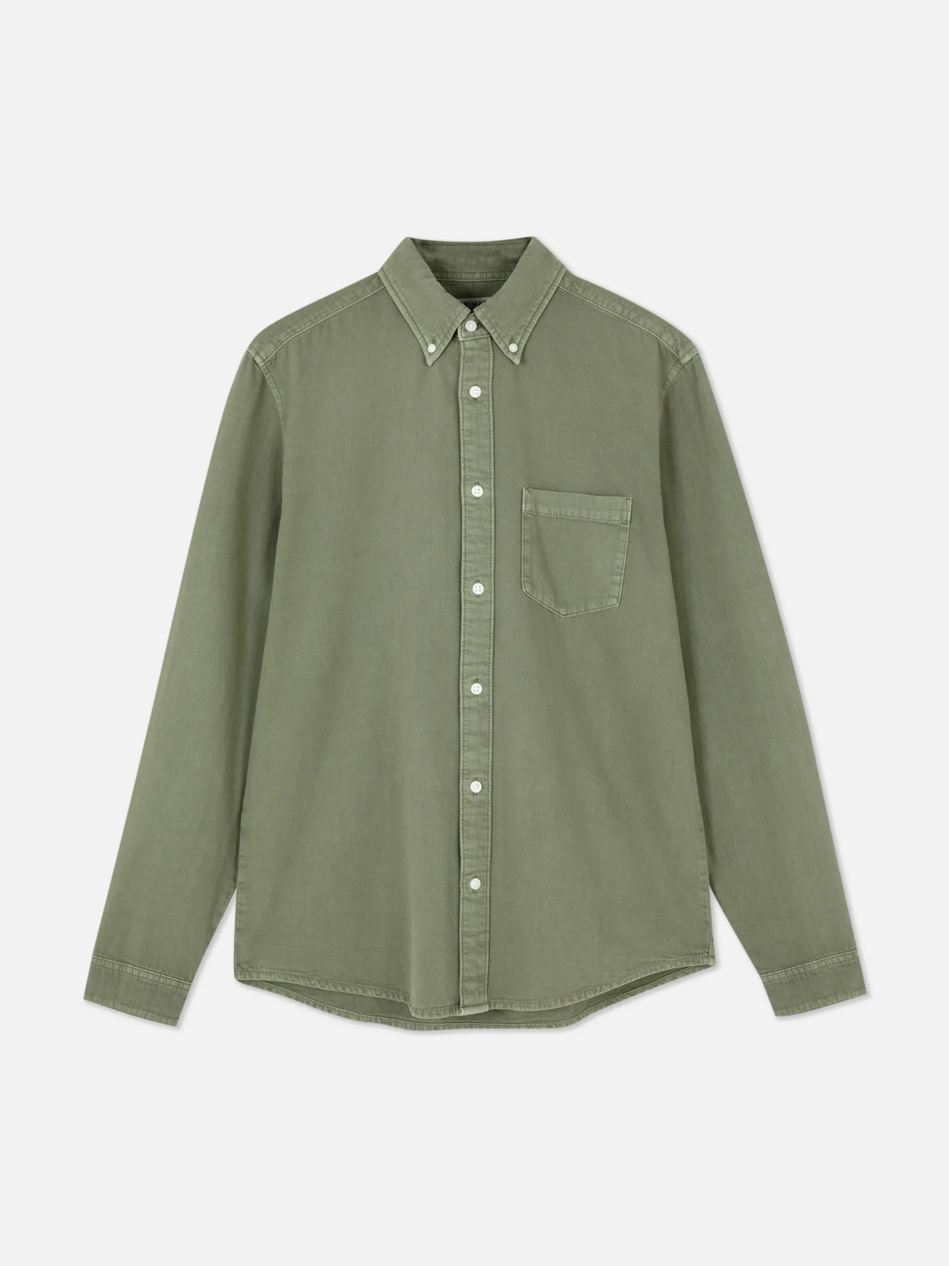 Primark Camisas^Camisa Sarja Algodão Manga Comprida