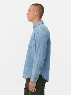 Primark Camisas^Camisa Sarja Algodão Manga Comprida