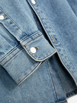 Primark Camisas^Camisa Sarja Algodão Manga Comprida