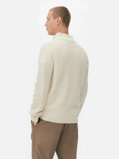 Primark Camisolas E Casacos De Malha^Camisola 1/2 Fecho Correr Malha Canelada