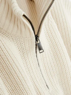 Primark Camisolas E Casacos De Malha^Camisola 1/2 Fecho Correr Malha Canelada