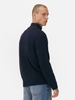 Primark Camisolas E Casacos De Malha^Camisola 1/2 Fecho Correr Malha Canelada