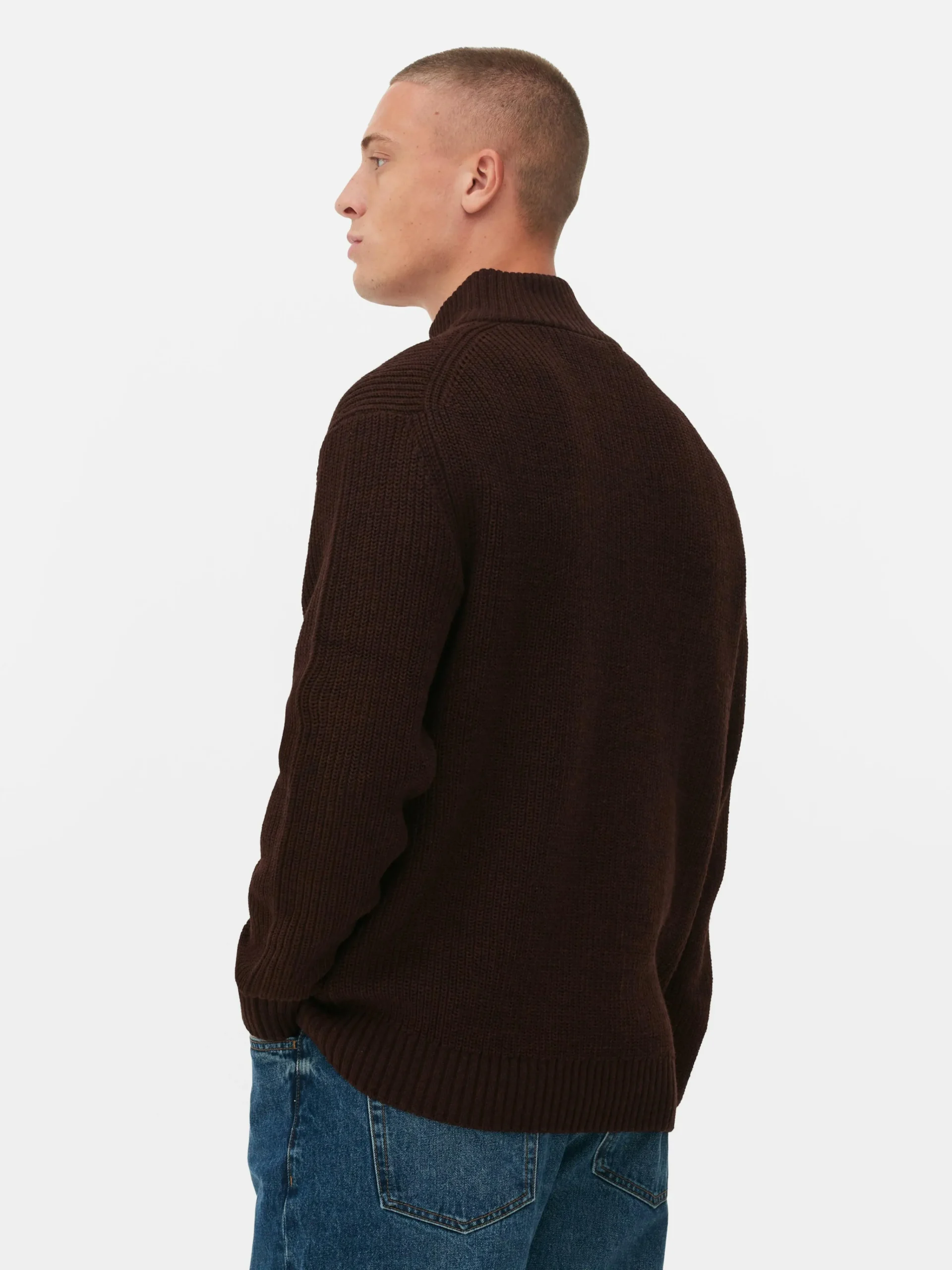 Primark Camisolas E Casacos De Malha^Camisola 1/2 Fecho Correr Malha Canelada