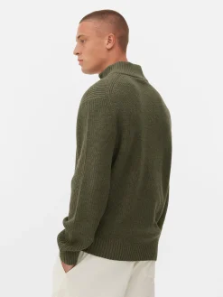 Primark Camisolas E Casacos De Malha^Camisola 1/2 Fecho Correr Malha Canelada