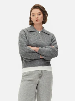 MULHER Primark Camisolas E Casacos De Malha^Camisola Colarinho Fecho Correr 1/4