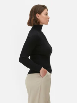 MULHER Primark Camisolas E Casacos De Malha^Camisola Gola Alta Dobra Malha Canelada