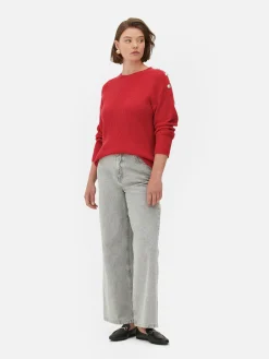 MULHER Primark Camisolas E Casacos De Malha^Camisola Gola Redonda Detalhe Botão