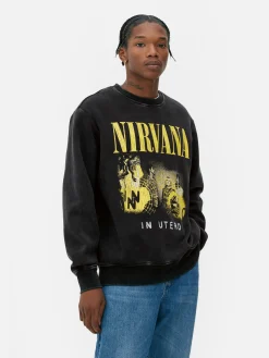 Primark Camisolas E T-Shirts Com Estampado Gráfico|Camisolas Com E Sem Capuz^Camisola Lavagem Nirvana