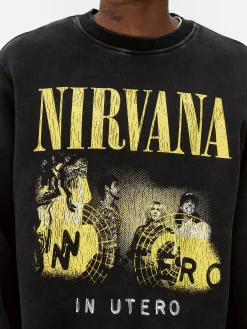 Primark Camisolas E T-Shirts Com Estampado Gráfico|Camisolas Com E Sem Capuz^Camisola Lavagem Nirvana