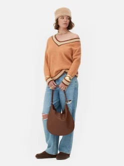 MULHER Primark Agasalhos Inverno|Camisolas E Casacos De Malha^Camisola Malha Decote V Estilo Vintage Rita Ora