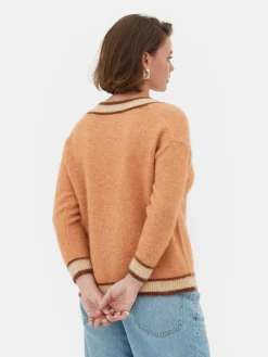 MULHER Primark Agasalhos Inverno|Camisolas E Casacos De Malha^Camisola Malha Decote V Estilo Vintage Rita Ora