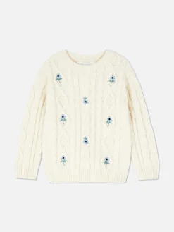 Primark Camisolas E Casacos De Malha^Camisola Malha Entrançada Bordada Padrão Floral