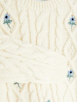 Primark Camisolas E Casacos De Malha^Camisola Malha Entrançada Bordada Padrão Floral