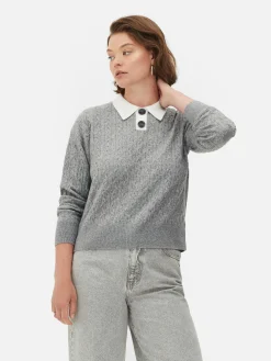 MULHER Primark Camisolas E Casacos De Malha^Camisola Malha Entrançada Colarinho