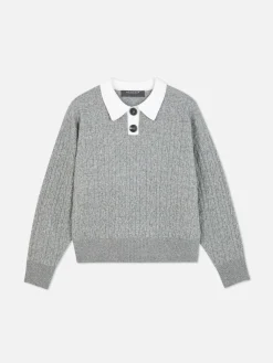 MULHER Primark Camisolas E Casacos De Malha^Camisola Malha Entrançada Colarinho