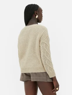 MULHER Primark Agasalhos Inverno|Camisolas E Casacos De Malha^Camisola Malha Entrançada Botões Rita Ora