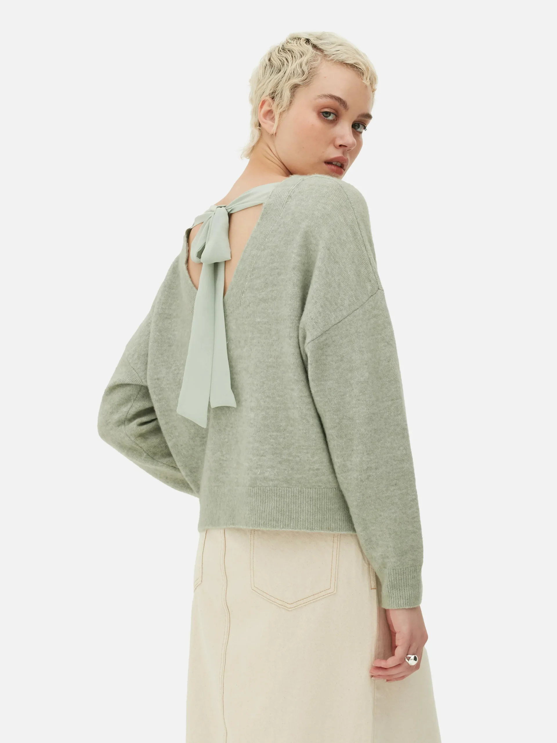 MULHER Primark Camisolas E Casacos De Malha^Camisola Malha Laço Costas