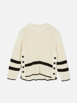 MULHER Primark Camisolas E Casacos De Malha^Camisola Riscas Detalhe Botão