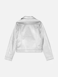 Primark Casacos E Blusões^Casaco Estilo Motard Metalizado