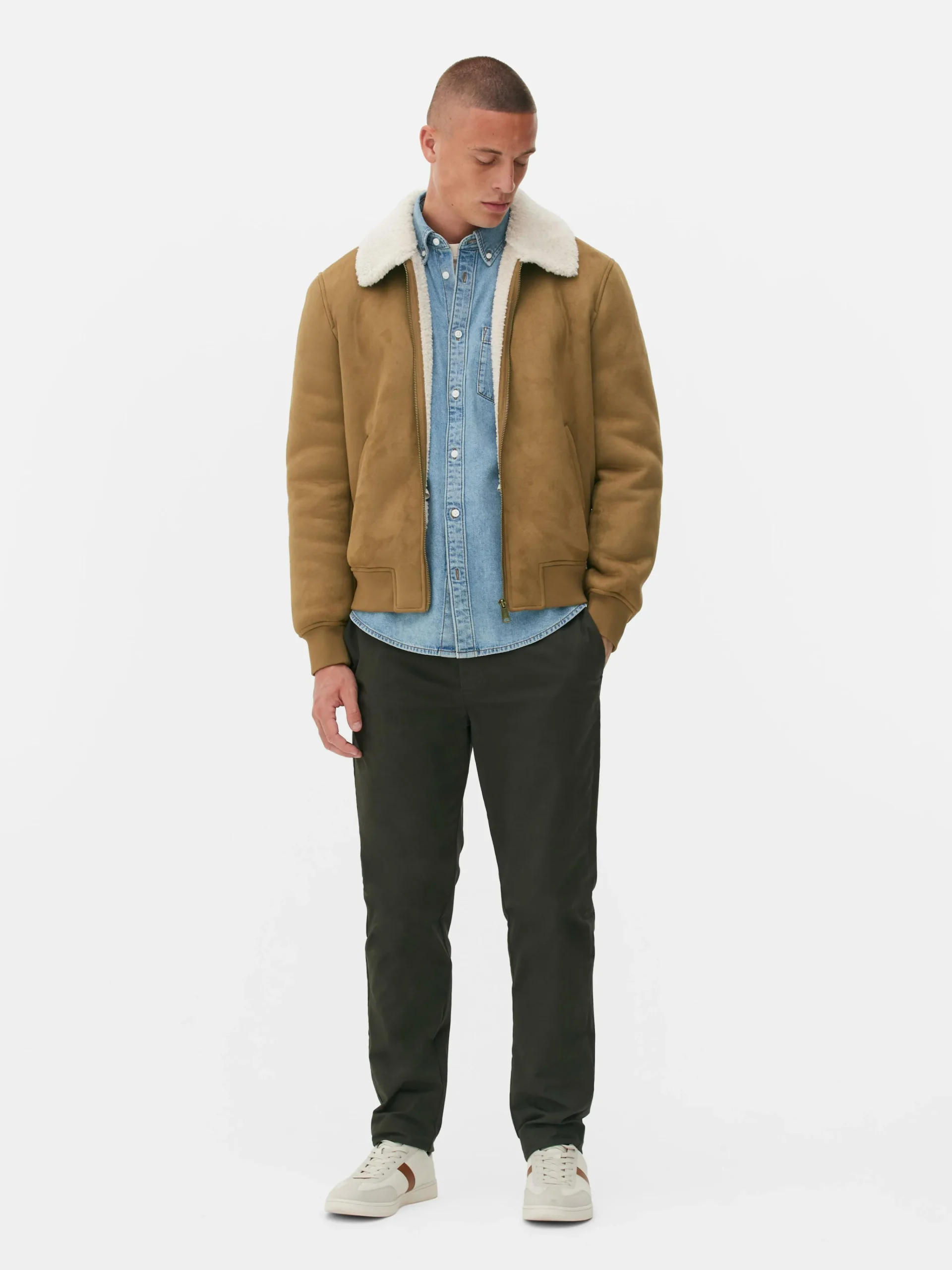 Primark Casacos E Blusões^Casaco Imitação Camurça Colarinho Pelo Sintético