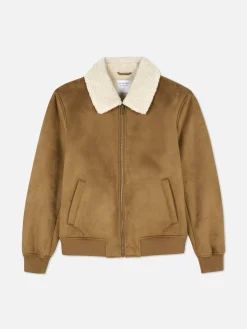 Primark Casacos E Blusões^Casaco Imitação Camurça Colarinho Pelo Sintético