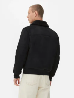 Primark Casacos E Blusões^Casaco Imitação Camurça Colarinho Pelo Sintético