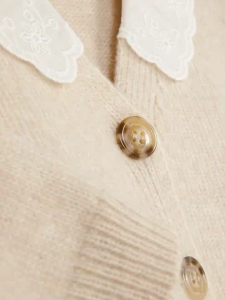 Primark Camisolas E Casacos De Malha^Casaco Malha Colarinho Bordado