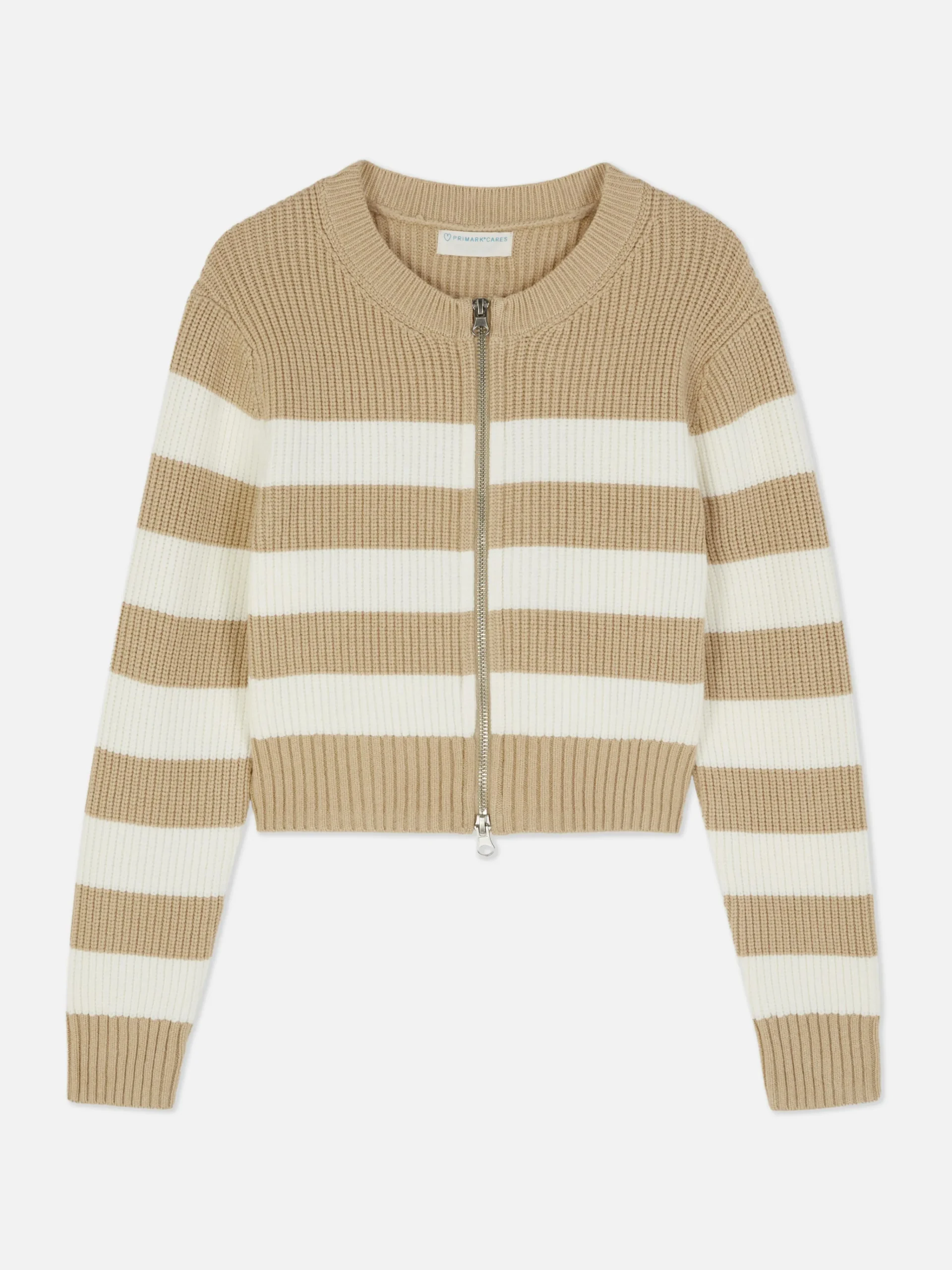 Primark Camisolas E Casacos De Malha^Casaco Malha Fecho Dois Sentidos Riscas