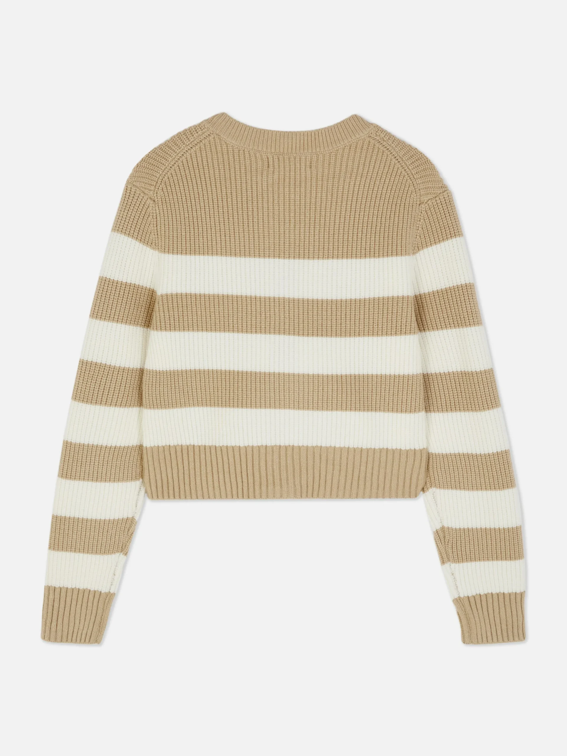 Primark Camisolas E Casacos De Malha^Casaco Malha Fecho Dois Sentidos Riscas